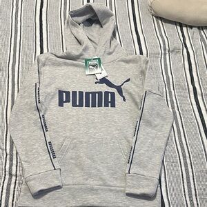 Puma Light Gray Hoodie with Dark Blue Accents